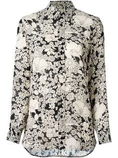 рубашка с цветочным принтом   Saint Laurent
