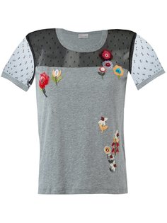 футболка с цветочным украшением из пайеток Red Valentino