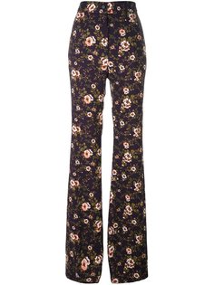 брюки с цветочным принтом Rochas
