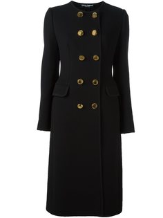 длинное пальто без воротника Dolce & Gabbana