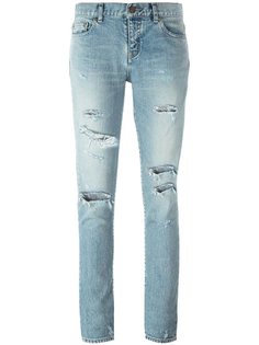 джинсы кроя скинни с потертой отделкой Saint Laurent