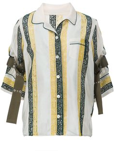 блузка с вышивкой в форме букв Sacai
