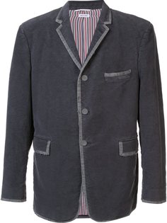 бархатный пиджак с контрастной окантовкой Thom Browne