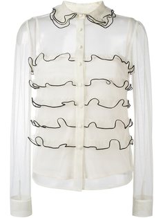 полупрозрачная рубашка с рюшами Red Valentino