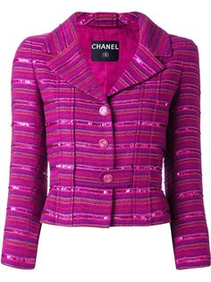 полосатый пиджак с пайетками Chanel Vintage
