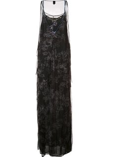 длинное тюлевое платье декорированное кристаллами Vera Wang