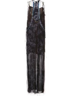длинное платье декорированное кристаллами Vera Wang