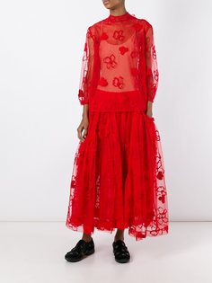 тюлевая юбка с цветочной вышивкой Simone Rocha