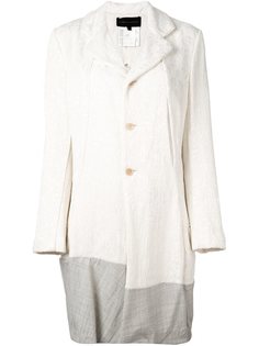 жаккардовое пальто с контрастным подолом Comme Des Garçons Vintage
