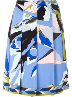 плиссированная юбка с абстрактным принтом Emilio Pucci