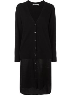 длинный кардиган с атласной панелью T By Alexander Wang