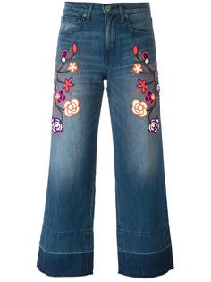 укороченные джинсы с цветочной вышивкой Sandrine Rose