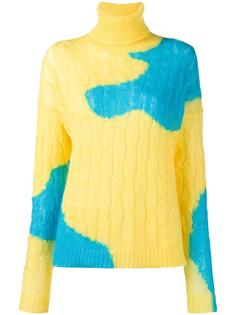 двухцветный свитер с узором косичка Delpozo