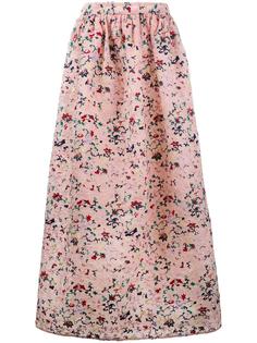 плиссированная юбка с цветочной вышивкой Huishan Zhang