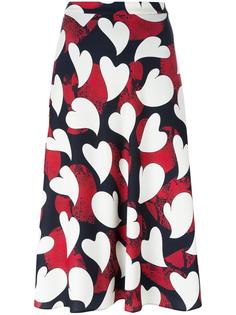 юбка с принтом сердец Boutique Moschino