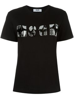 футболка с принтом логотипа   MSGM