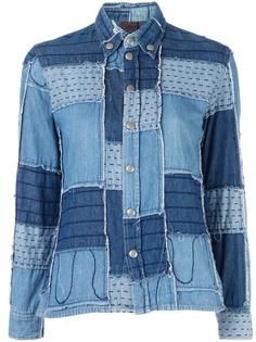 джинсовая рубашка лоскутного кроя Jean Paul Gaultier Vintage