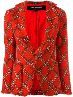 приталенный пиджак вязки букле в клетку Junya Watanabe Comme Des Garçons Vintage