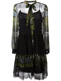 прозрачное платье с цветочным узором Alberta Ferretti