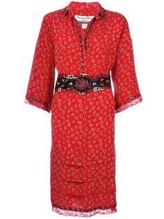 платье с оборками и цветочным принтом Christian Dior Vintage