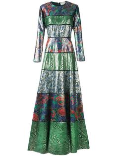 длинное платье с полосатым принтом Maison Rabih Kayrouz