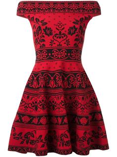 жаккардовое мини-платье с цветочным узором Alexander McQueen