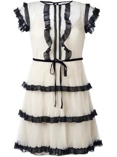 многослойное платье с оборками Red Valentino