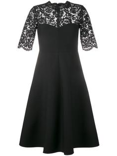 креповое платье с кружевной отделкой Valentino