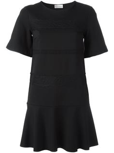 платье-футболка в кружевную полоску Red Valentino