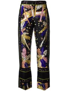 укороченные брюки с узором из перьев Emilio Pucci