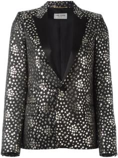 жаккардовый блейзер со звездами Saint Laurent