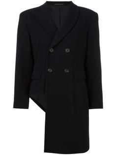 двубортное пальто асимметричного кроя  Yohji Yamamoto Vintage