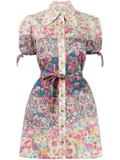 короткое платье-рубашка с цветочным узором Olympia Le-Tan