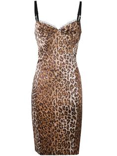 платье-комбинация с гепардовым рисунком Dolce & Gabbana Vintage