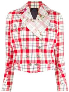 клетчатый жакет John Galliano Vintage