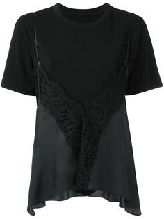 футболка-комбинация с кружевной отделкой Maison Margiela