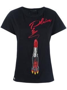футболка с декорированной помадой и логотипом Philipp Plein
