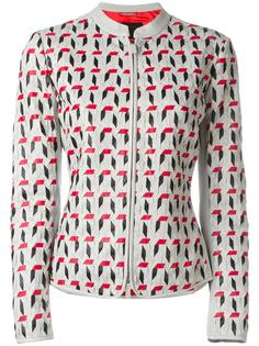 кожаная куртка с плетеным дизайном Giorgio Armani