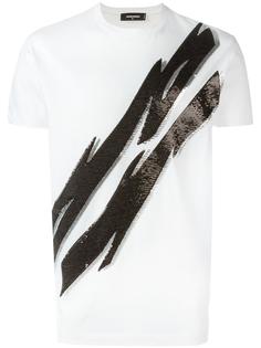 футболка со стразами Dsquared2