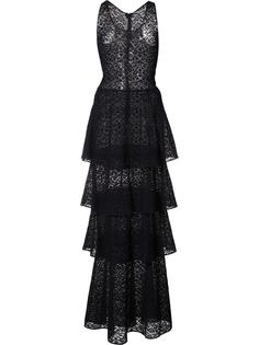 длинное многоярусное кружевное платье Stella McCartney