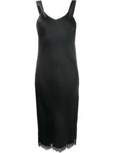 платье-комбинация с кружевной отделкой Helmut Lang