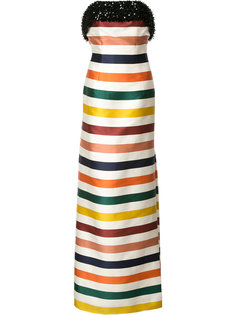 полосатое длинное платье  Carolina Herrera