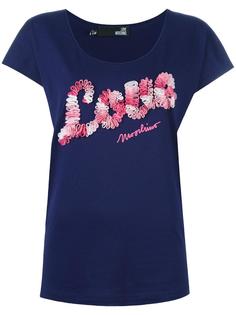футболка с принтом логотипа   Love Moschino