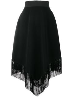 юбка из крепа с бахромой Dolce & Gabbana