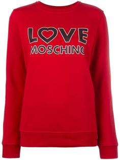 толстовка с принтом логотипа   Love Moschino
