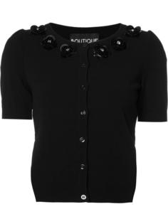 кардиган с короткими рукавами и цветочным украшением  Boutique Moschino