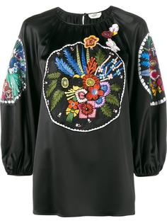 блузка с цветочной вышивкой Fendi
