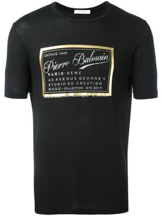футболка с принтом с логотипом Pierre Balmain