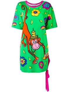 платье с принтом обезьяны в короне Moschino