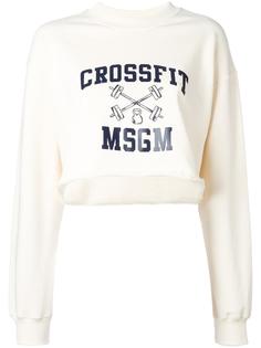 укороченная толстовка с принтом логотипа MSGM